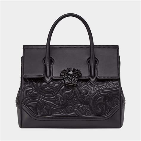 versace embroidered palazzo empire bag price|Versace empire leather bag.